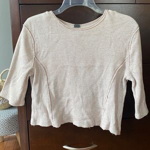 Free People cropped waffle shirt